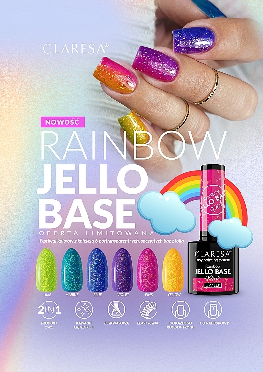 Claresa Rainbow Jello Base - Basis für Hybridlack — Bild N3