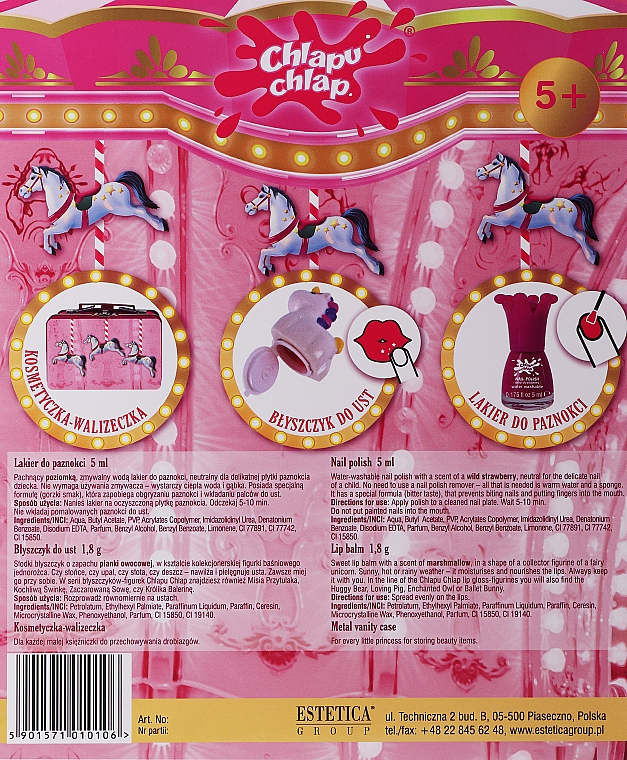 Nagel- und Lippenpflegeset für Kinder - Chlapu Chlap (Nagellack 5 ml + Lippenbalsam 1,8 g + Kosmetiktasche 1 St.) — Bild N3