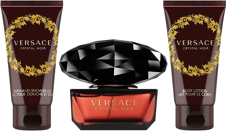 Versace Crystal Noir - Duftset (Eau de Toilette 50ml + Körperlotion 50ml + Duschgel 50ml) — Bild N2