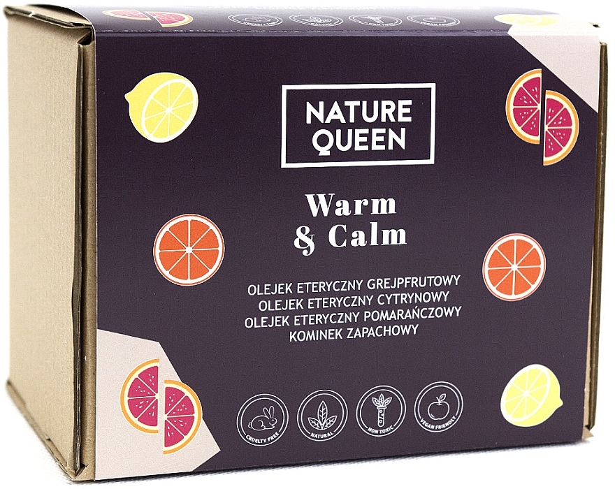 Körperpflegeset - Nature Queen Warm & Calm (Ätherisches Öl 3x10ml + Zubehör 1 St.) — Bild N1