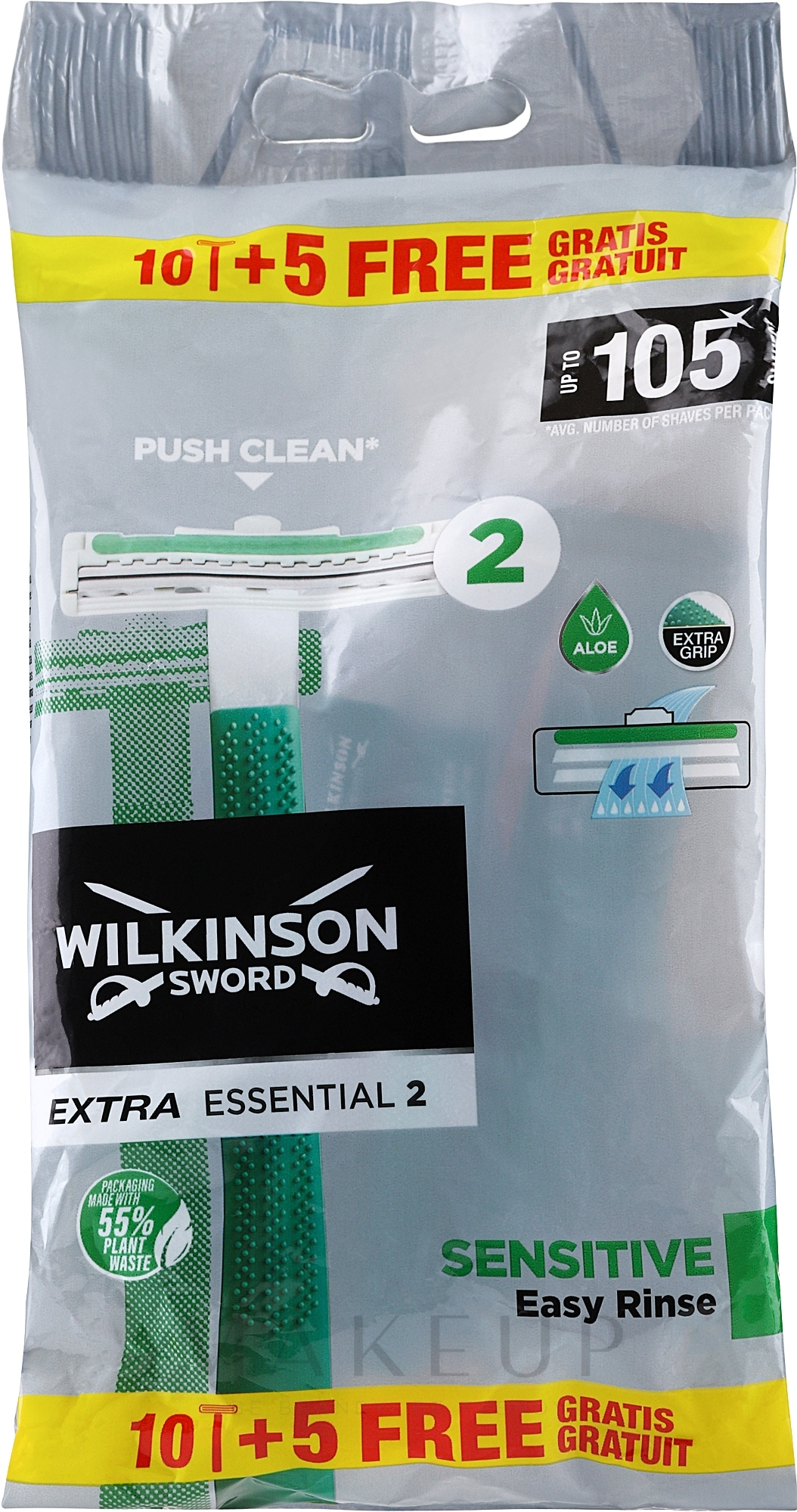 Einwegrasierer 15 St. - Wilkinson Sword Extra Essential 2 Sensitive  — Bild 15 St.