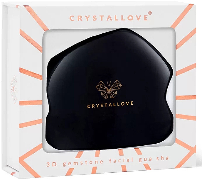 Gesichtsmassage-Platte mit schwarzem Obsidian - Crystallove Obsidian Contour Gua Sha — Bild N2