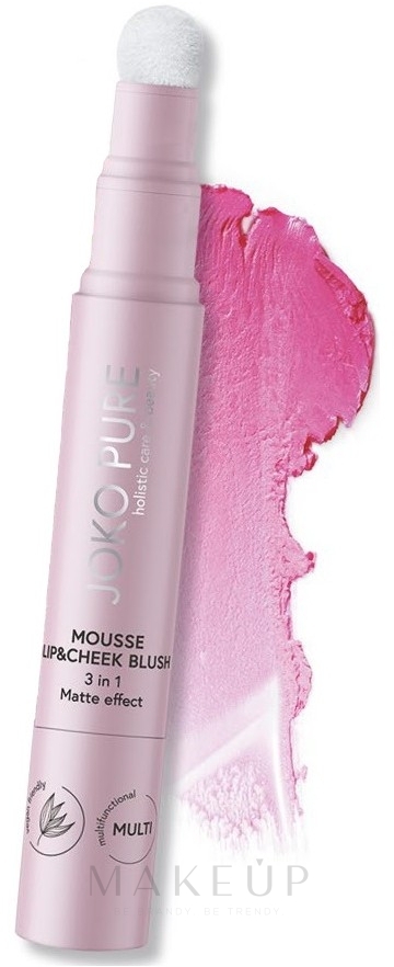 Cremefarbenes Rouge - Joko Pure Mousse Lip & Cheek Blush 3 In 1 — Bild 01