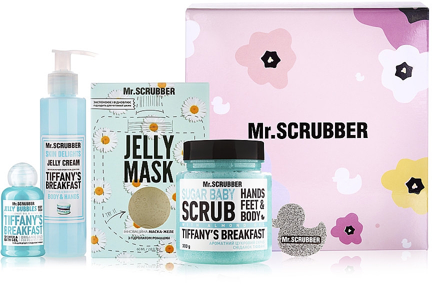 Set - Mr.Scrubber Tiffany’s Care (b/scr/300g + b/cr/150ml + f/mask/60ml + sh/gel/50ml) — Bild N1