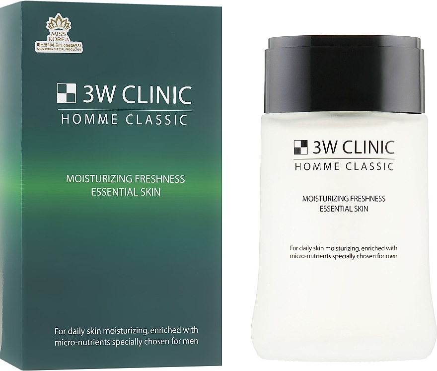 Feuchtigkeitsspendender und erfrischender Toner für Männer - 3w Clinic Homme Classic Moisturizing Freshness Essential Skin — Bild N1