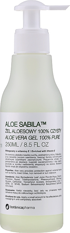 Erfrischendes Körpergel mit Aloe Vera und Vitamin E nach der Haarentfernung - Botanicapharma Aloe Sabila — Bild N1