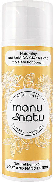 Feuchtigkeitsspendende Hand- und Körperlotion mit Hanföl - Manu Natu Natural Hemp Oil Body And Hand Lotion — Bild N1