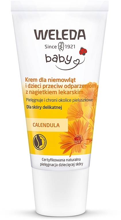 Schützende Baby-Zinkcreme für den Windelbereich mit Ringelblumenextrakt - Weleda Calendula Nappy Change Cream — Bild N1