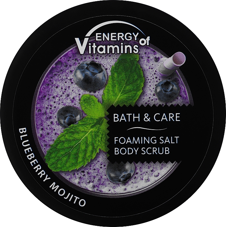 Erfrischendes Salz-Schaum-Körperpeeling Blueberry Mojito - Leckere Geheimnisse Energy of Vitamins Body Scrub Salt — Bild N3
