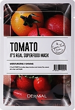 Düfte, Parfümerie und Kosmetik Feuchtigkeitsspendende Tuchmaske für das Gesicht mit Tomate - Dermal It's Real Superfood Mask Tomato