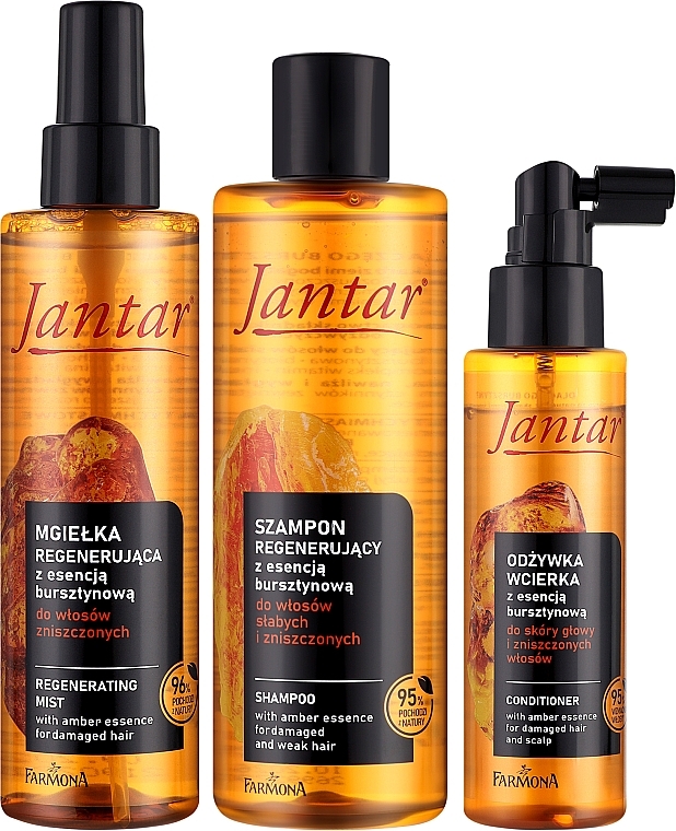 Haarpflegeset - Farmona Jantar (Haarshampoo 300ml + Conditioner 100ml + Haarnebel 200ml) — Bild N2