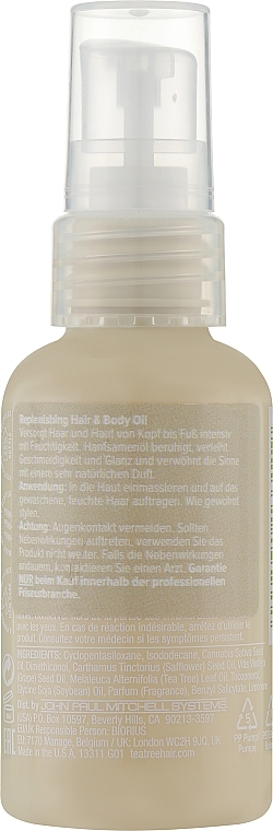 Pflegendes Öl für Haar und Körper - Paul Mitchell Tea Tree Hemp Replenishing Hair & Body Oil — Bild N2