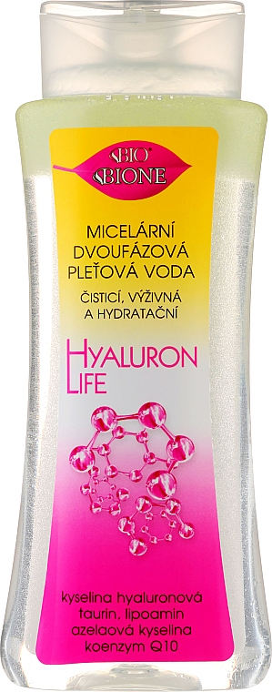 Mizellen-Reinigungswasser - Bione Cosmetics Hyaluron Life Two-Phase Micellar Water With Hyaluronic Acid — Bild N1