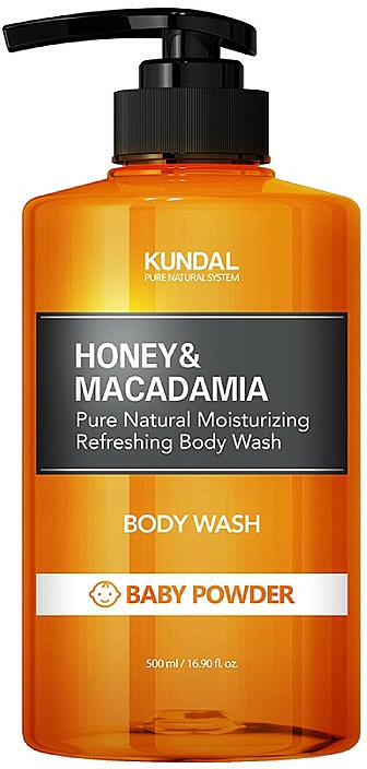 Feuchtigkeitsspendendes Duschgel mit Honig und Makadamia - Kundal Honey & Macadamia Body Wash Baby Powder — Bild N1
