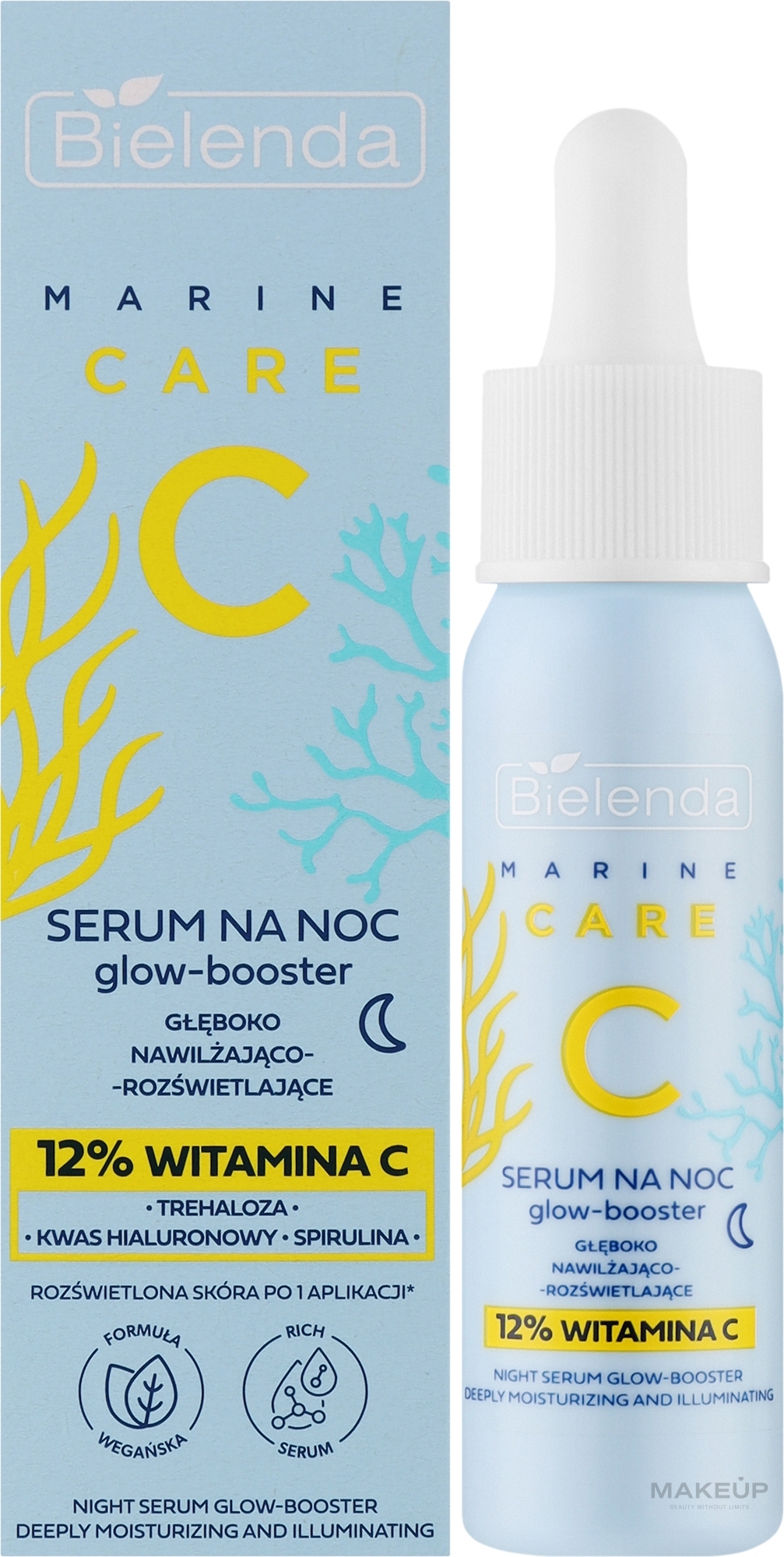 Strahlendes Serum für die Nacht - Bielenda C Marine Care Night Serum Glow-Booster Deeply Moisturizing And Illuminating  — Bild 30 ml