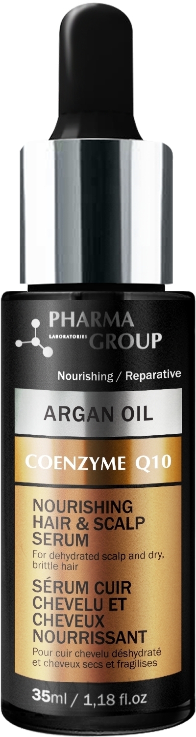 Pflegendes Haarserum - Pharma Group Laboratories Argan Oil + Coenzyme Q10 Hair & Scalp Serum — Bild 35 ml