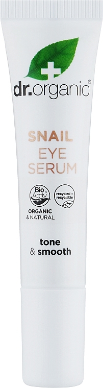 Glättendes, schützendes und feuchtigkeitsspendendes Anti-Aging Serum für die Augenpartie mit Schneckenschleim - Dr. Organic Bioactive Skincare Anti-Aging Snail Gel Eye Serum — Bild N2