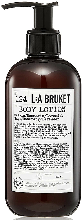 Körperlotion mit Salbei, Rosmarin und Lavendel - L:A Bruket No. 124 Body Lotion Sage/Rosemary/Lavender — Bild N1