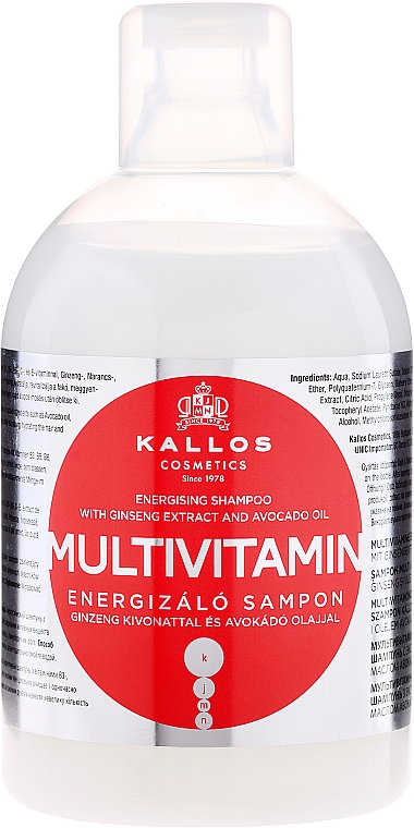 Energetisierendes Shampoo mit Ginsengextrakt und Avocadoöl - Kallos Cosmetics Energising Hair Multivitamin — Foto N1