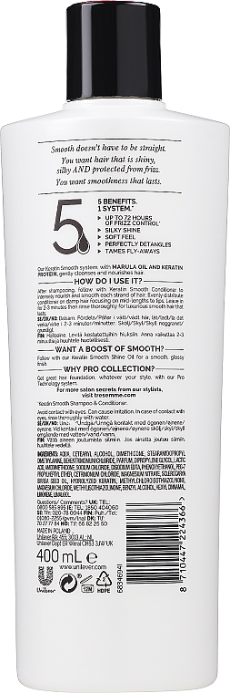 Glättende Haarspülung mit Keratin - Tresemme Keratin Smooth Conditioner — Bild N2