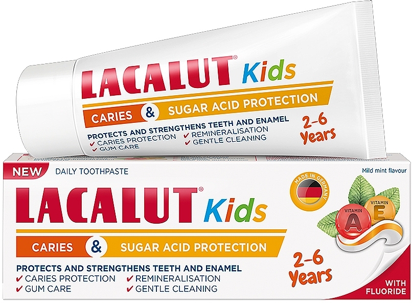Zahnpasta für Kinder Anti-Karies und Zuckersäureschutz - Lacalut Kids  — Bild N3