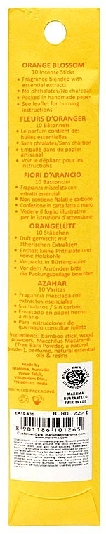 Räucherkegel Orangenblüte - Maroma Encens d'Auroville Stick Incense Orange Blossom — Bild N2