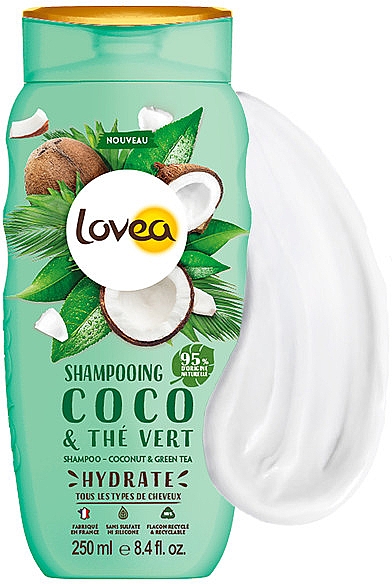 Haarshampoo mit Kokosnuss und grünem Tee - Lovea Shampoo Coconut & Green Tea — Bild N3