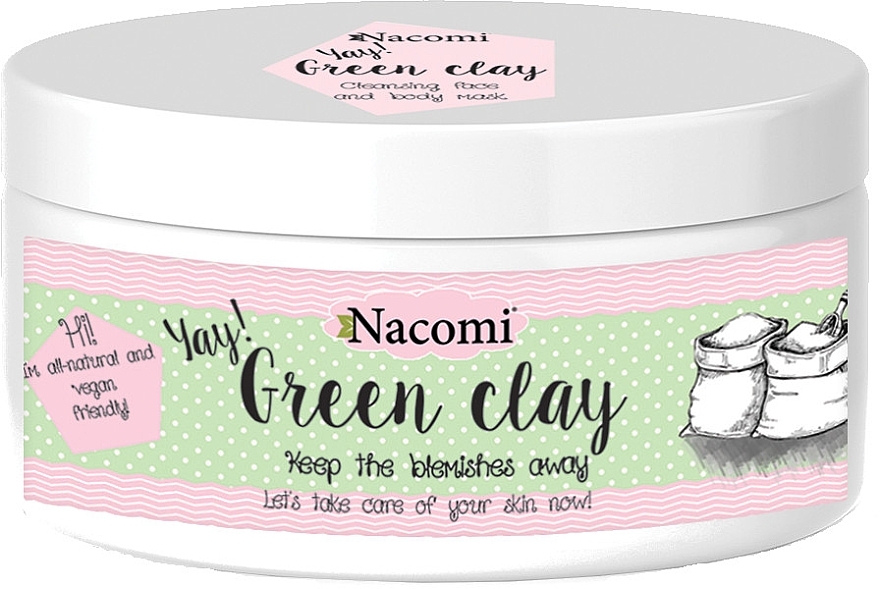 Reinigungsmaske für empfindliche und normale Haut - Nacomi Green Clay