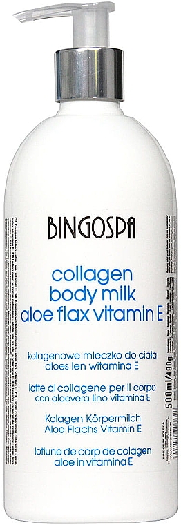Körpermilch mit Kollagen, Aloe, Flachs und Vitamin E - BingoSpa