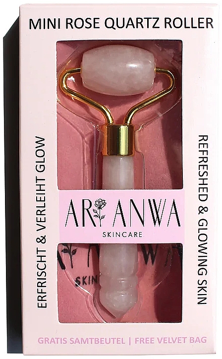 Gesichtsmassage-Roller Rosenquarz - ARI ANWA Skincare Mini Rose Quartz Roller — Bild N1