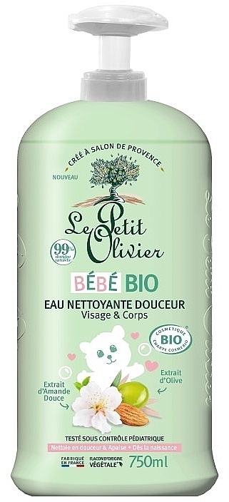 Sanftes Reinigungswasser für Gesicht und Körper - Le Petit Olivier Baby Bio Gentle Cleansing Water Face & Body — Bild N1