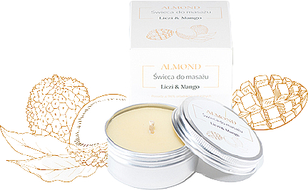 Massagekerze Litschi und Mango - Almond Cosmetics Lichee & Mango Massage Candle — Bild N1