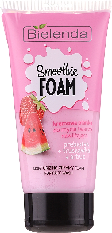 Feuchtigkeitsspendender cremiger Gesichtsreinigungsschaum mit Wassermelone und Erdbeere - Bielenda Smoothie