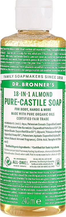 18in1 Flüssige Hand- und Körperseife mit Mandel - Dr. Bronner’s 18-in-1 Pure Castile Soap Almond — Bild N3