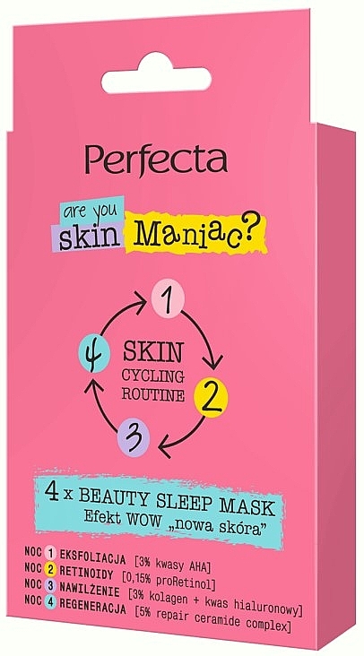 Gesichtsmasken-Set - Perfecta Skin Cycling Routine Set (Gesichtsmaske 4x8 ml)  — Bild N1