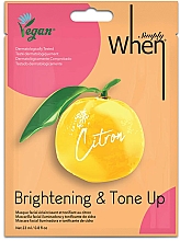 Düfte, Parfümerie und Kosmetik Tuchmaske - Simply When Vegan Citron Brightening & Tone Up Mask