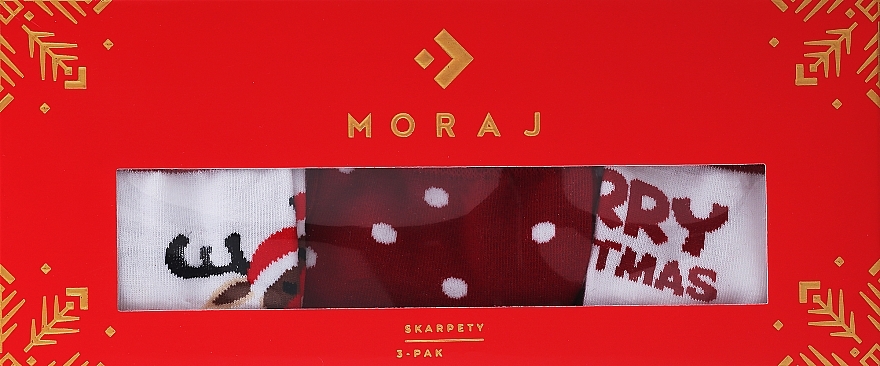 Damensocken 3 Paar Neujahr rot-weiß - Moraj — Bild N2