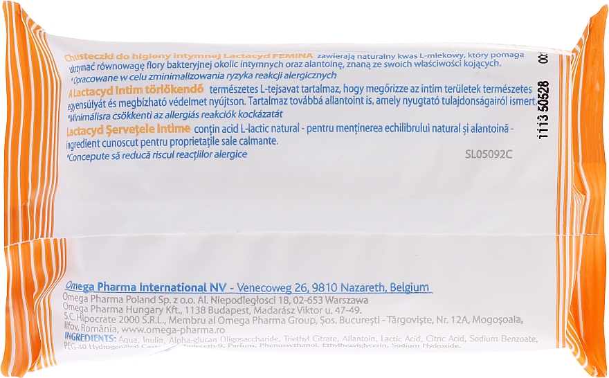 Feuchttücher für die Intimhygiene mit Allantoin - Lactacyd Femina Intimate Hygiene Wipes — Bild N2