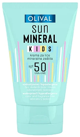 Sonnenschutzcreme für das Gesicht SPF 50 - Olival Sun Mineral Kids Face Cream SPF 50 — Bild N1