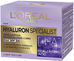 Feuchtigkeitsspendende Anti-Falten Tagescreme mit Hyaluronsäure SPF 20 - L'Oreal Paris Skin Expert — Foto N1