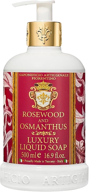Natürliche Flüssigseife Rosenholz und Osmanthus - Saponificio Artigianale Fiorentino Rosewood And Osmatus Luxury Liquid Soap — Bild N1