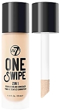 Düfte, Parfümerie und Kosmetik Foundation-Creme-Concealer 2in1 - W7 One Swipe 2 in 1 Foundation And Concealer 