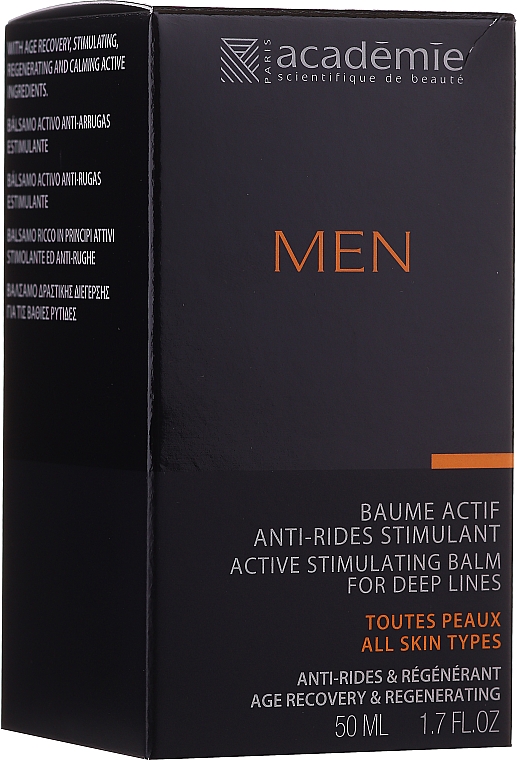 After Shave Balsam - Academie Men Active Stimulating Balm for Deep Lines — Bild N1
