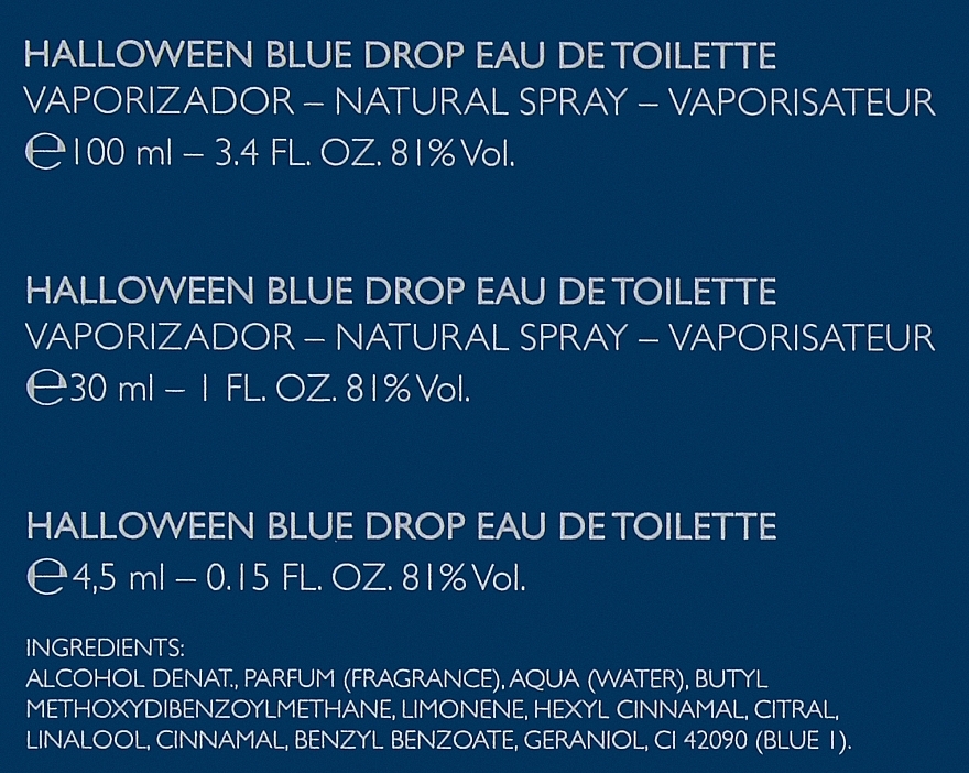 Halloween Blue Drop - Duftset (Eau de Toilette 100 ml + Eau de Toilette 30 ml + Eau de Toilette 4.5 ml)  — Bild N3
