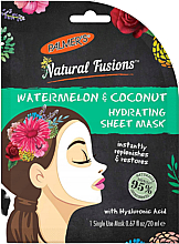 Düfte, Parfümerie und Kosmetik Feuchtigkeitsspendende Gesichtsmaske - Palmer's Natural Fusions Watermelon & Coconut Hydrating Sheet Mask