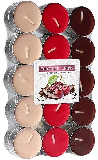 Teekerzen-Set Schokoladenkirsche 30 St. - Bispol Chocolate Cherry Scented Candles  — Bild N1