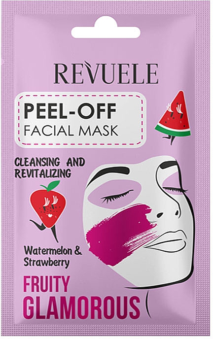 Revitalisierende Peel-Off-Gesichtsmaske mit Wassermelone und Erdbeere - Revuele Fruity Glamorous Peel-off Facial Mask With Watermelon&Strawberry — Bild N1