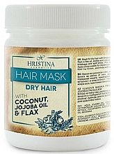 Düfte, Parfümerie und Kosmetik Maske für trockenes Haar mit Kokosnuss, Jojobaöl und Flachs - Hristina Cosmetics Hair Mask