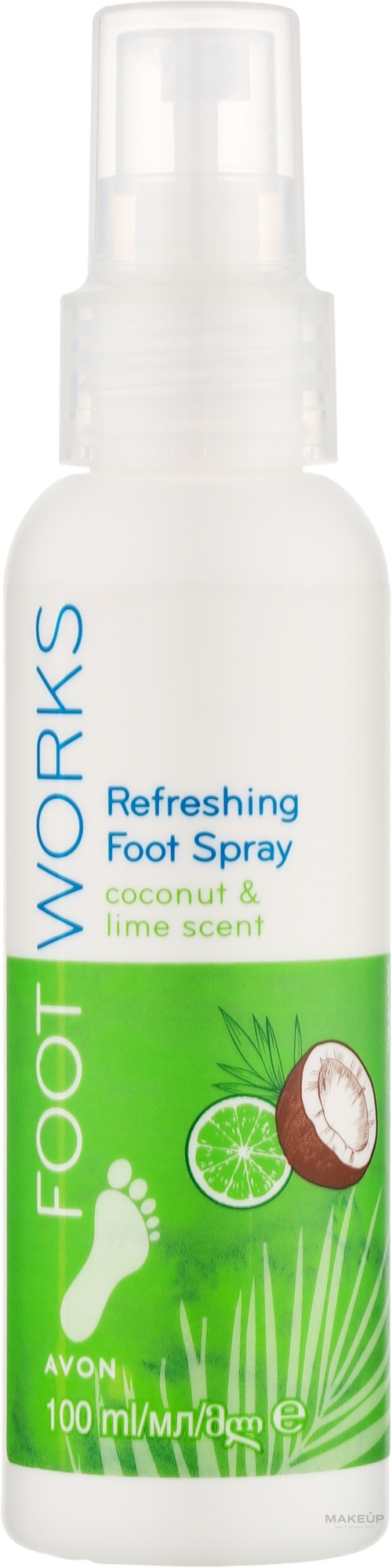 Avon Foot Works Refreshing Foot Spray - Erfrischendes Fußspray mit Kokosnuss und Limette — Bild 100 ml