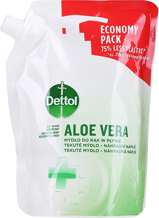 Feuchtigkeitsspendende flüssige Seife mit Aloe und Vitamin E - Dettol (Doypack) — Bild N1